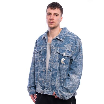 Jakke Karl Kani Karl Kani OG K Distress Camo Denim Jacket Blå | KK-60710032