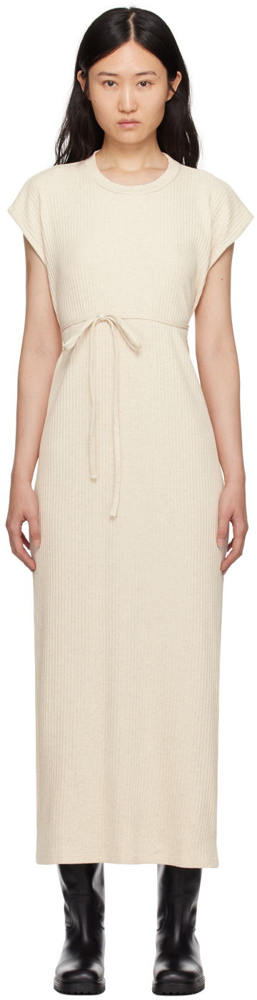 Kjole Baserange Shaw Knit Maxi Dress Beige | DRSHS-RIB-SP24, 0