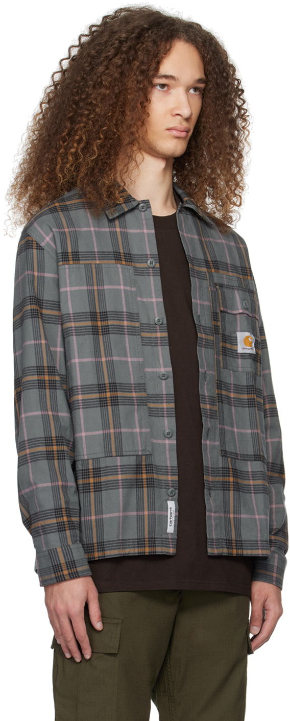 Skjorte Carhartt WIP Plaid Long Sleeve Button-Up Shirt Grøn | I032903, 1