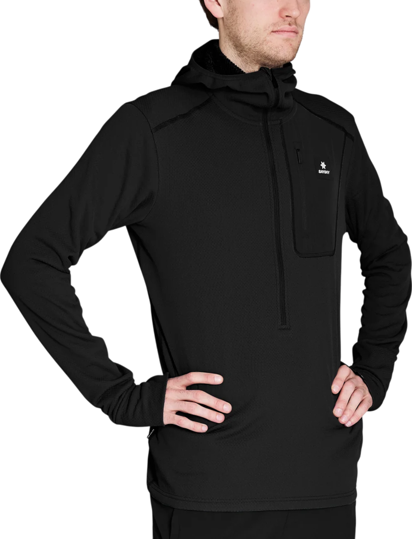 Sweatshirt Saysky Saysky Combat Half Zip Fleece Hoodie Sort | nmrho30c-901