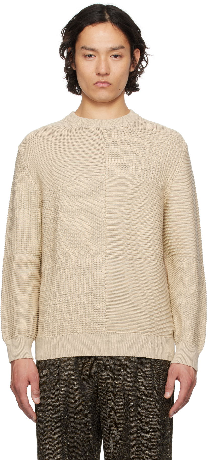 Sweater Paul Smith PS Paul Smith Organic Cotton Knit Sweater Beige | M2R-316Z-P22303-61