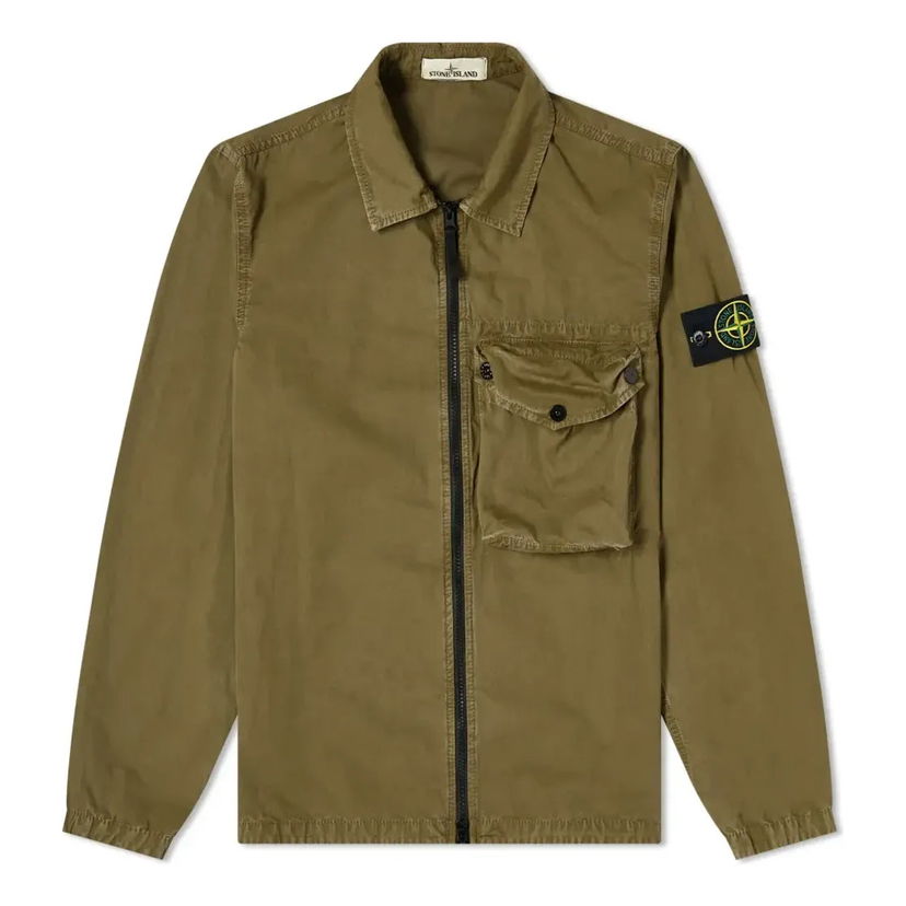 Skjorte Stone Island Zip Pocket Overshirt Grøn | 7415117WN-V0158