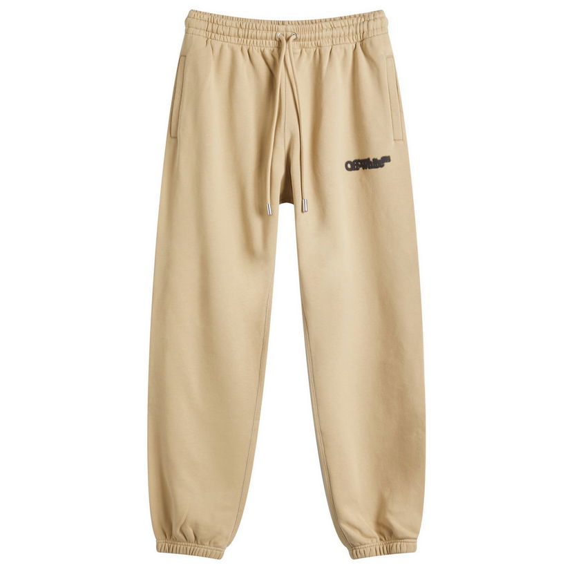 Joggingbukser Off-White Off-White Spray Arrow Cuffed Sweatpants, Size Large Beige | OMCH057S25FLE0016110