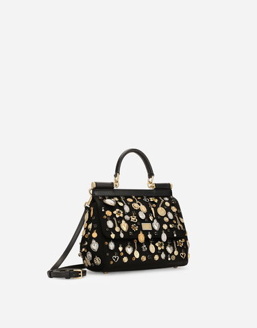 Håndtaske Dolce & Gabbana Dolce & Gabbana Sicily Medium Handbag Sort | BB6003AV8878S574, 1