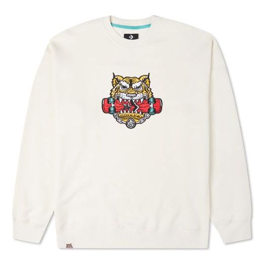 Sweater Converse New Year Series Tiger Crewneck Sweatshirt Hvid | 10024319-A01