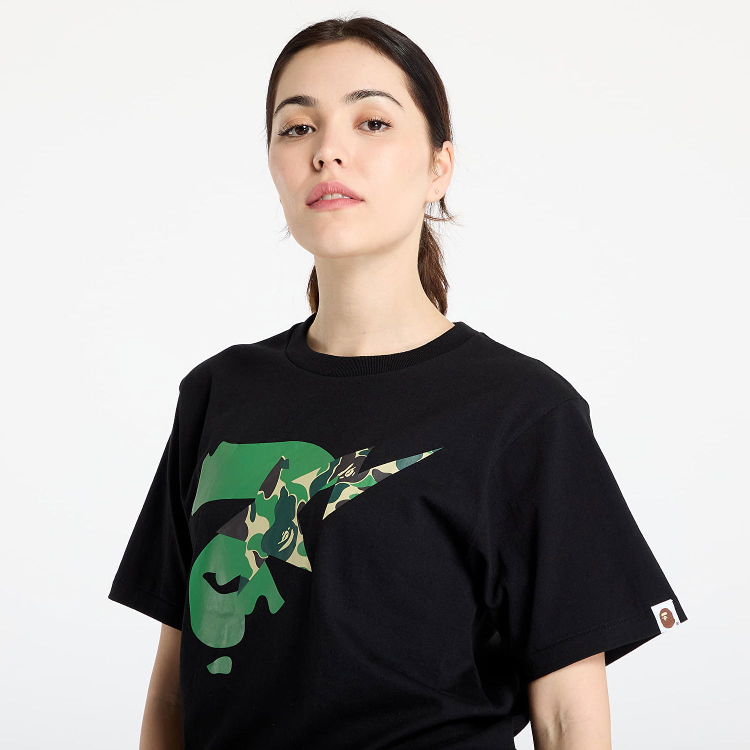 T-shirt BAPE A BATHING APE ABC Camo Ape Face Star T-Shirt Sort | 001TEL301009MBK0, 1