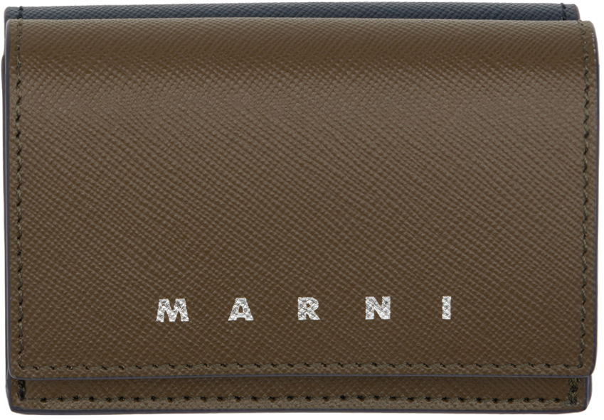 Tegnebog Marni Saffiano Leather Trifold Wallet Grøn | PFMI0067U1 LV520, 0