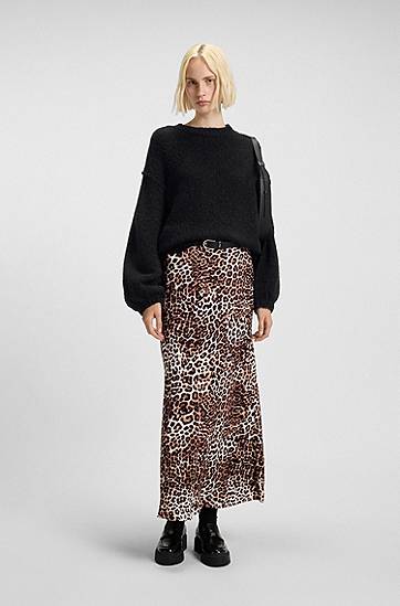 Sweater BOSS Oversized-fit knitted sweater with puff sleeves Sort | 50548252, 1