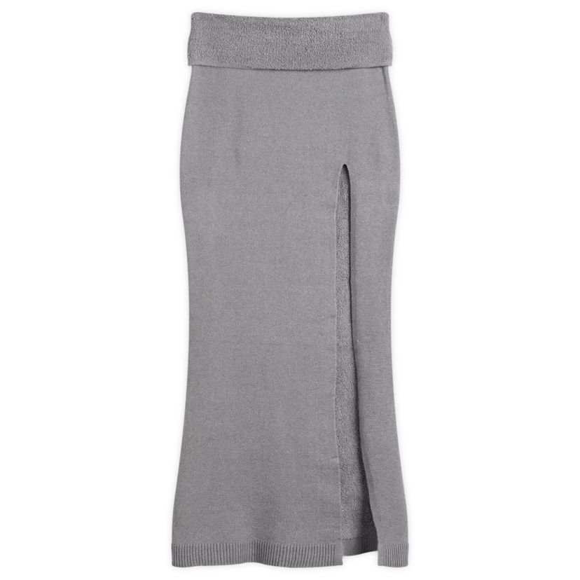 Nederdel SKIMS Textured Knit High Slit Long Skirt Grå | SK-SKT-9921W-DHG