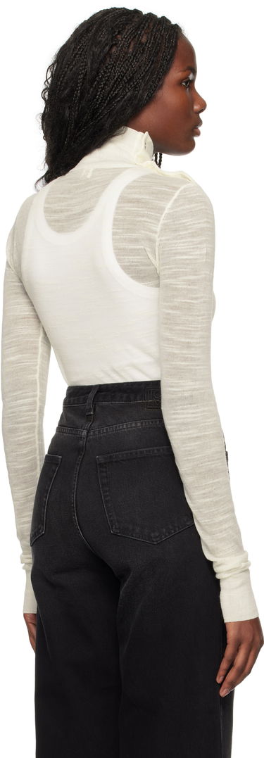 Sweater TOTEME TOTEME Slub Knit Turtleneck Top Hvid | 244-WRT0366-YA0100, 2