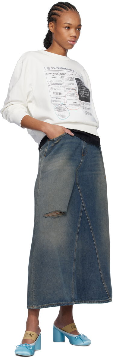 Nederdel Maison Margiela Maison Margiela Darting Denim Midi Skirt Blå | S52ME0022 M30017, 3