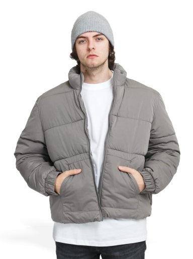 Puffer jakke Urban Classics Cropped Puffer Jacket Grå | TB4472