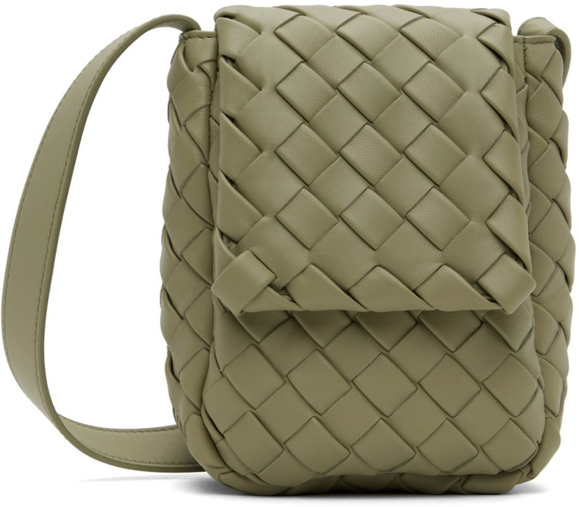 Håndtaske Bottega Veneta Mini Vertical Cobble Pouch Grøn | 776209V3BD1