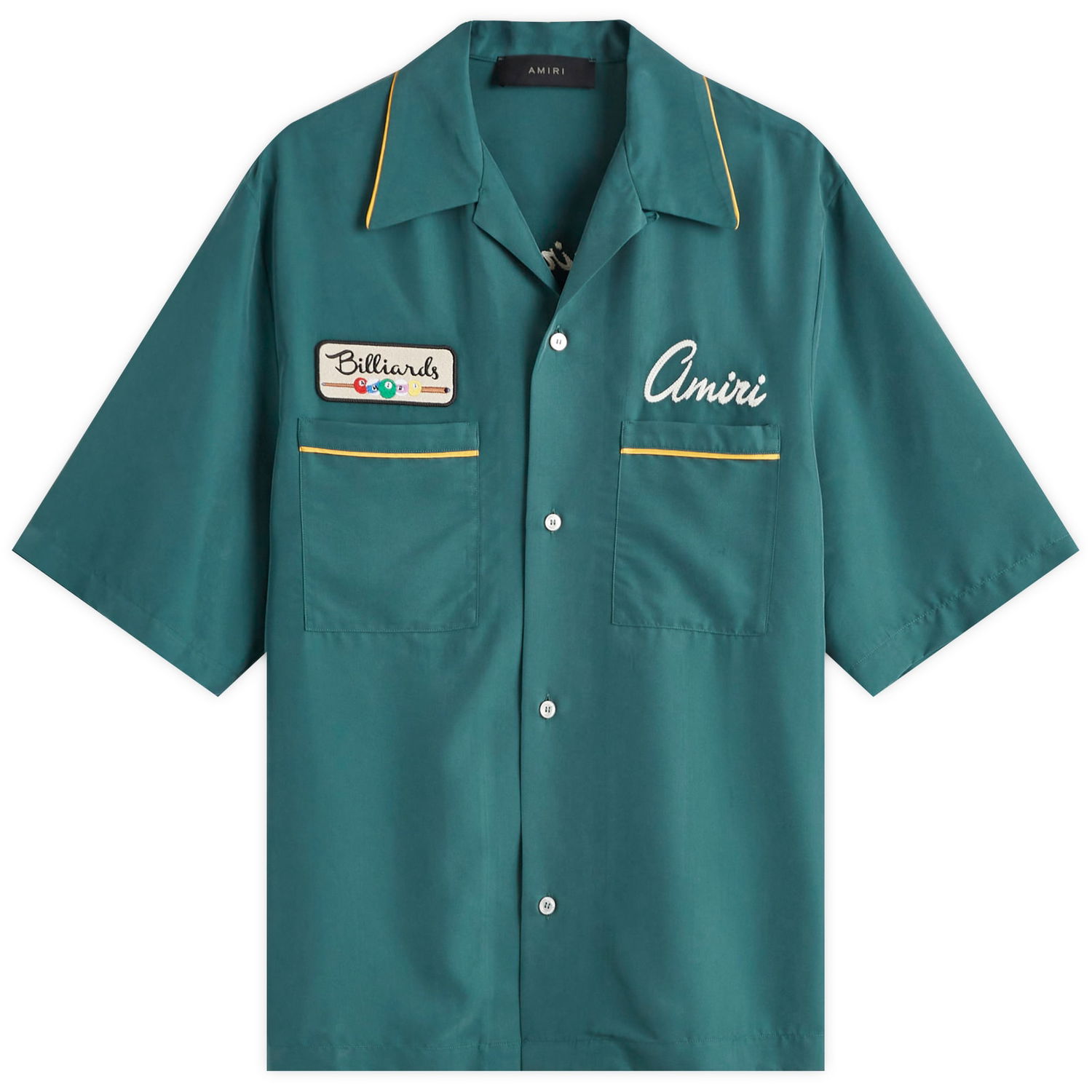 Skjorte AMIRI Billiards Club Camp Collar Shirt, Large Grøn | AMSTCA1071-314, 0
