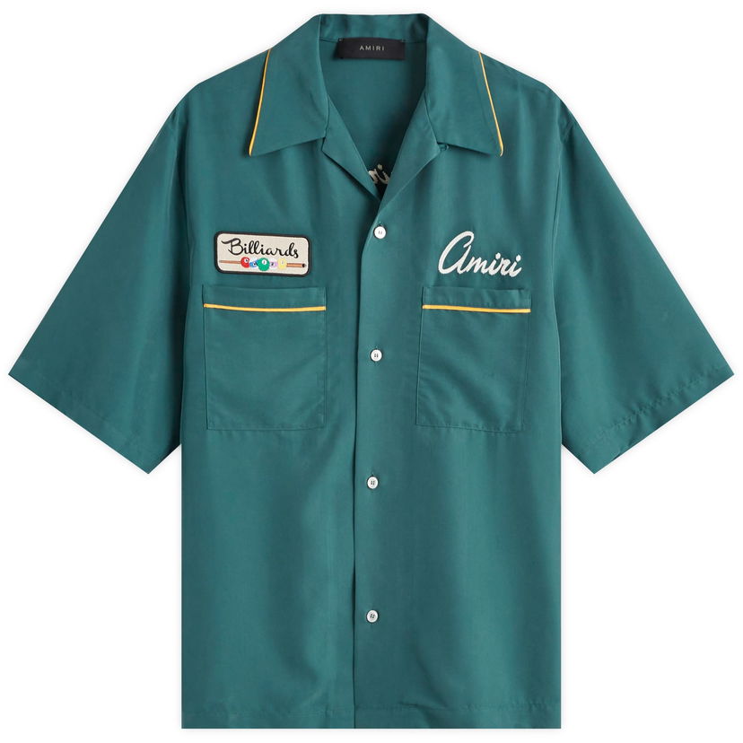 Skjorte AMIRI Billiards Club Camp Collar Shirt, Large Grøn | AMSTCA1071-314