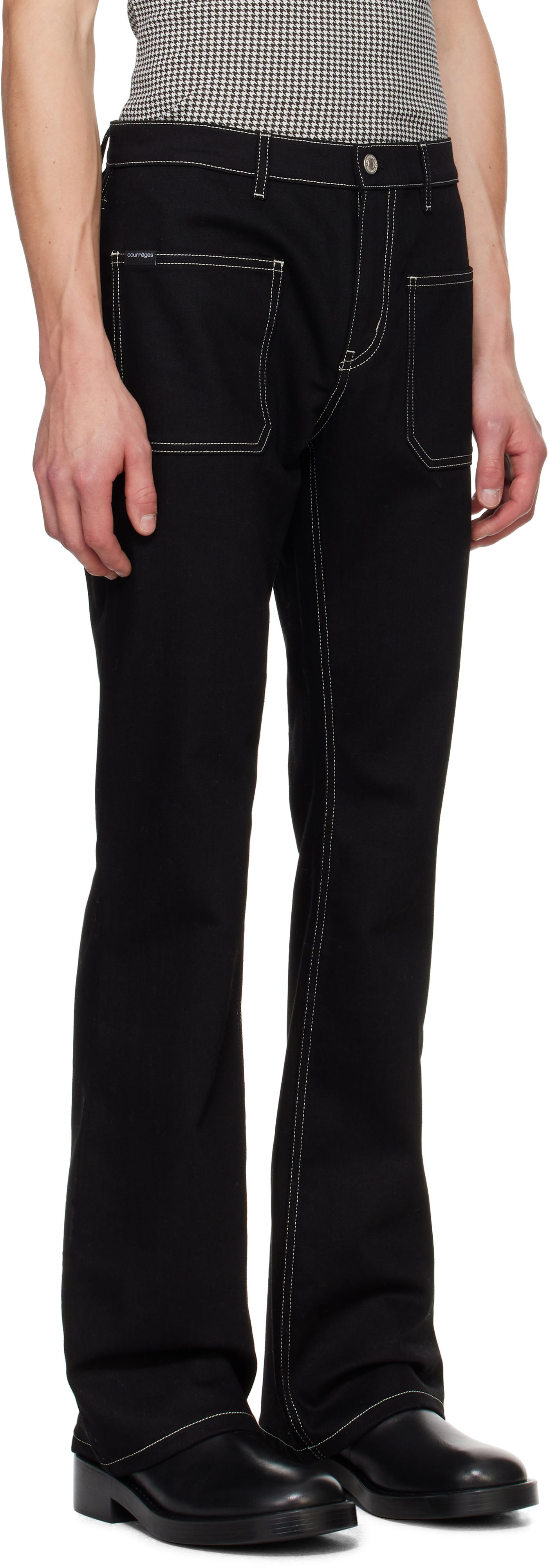 Jeans Courrèges Courrèges Topstitched Bootcut Jeans Sort | 324DPA208DE0020, 1