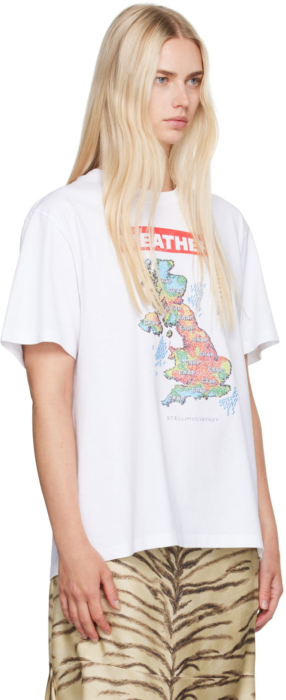 T-shirt Stella McCartney Stella McCartney 'Weather' Graphic Print T-Shirt Hvid | 6J01583SPZ20, 1