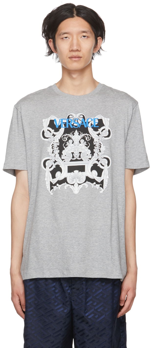 T-shirt Versace Baroque T-Shirt Grå | 1006446 1A04415, 0