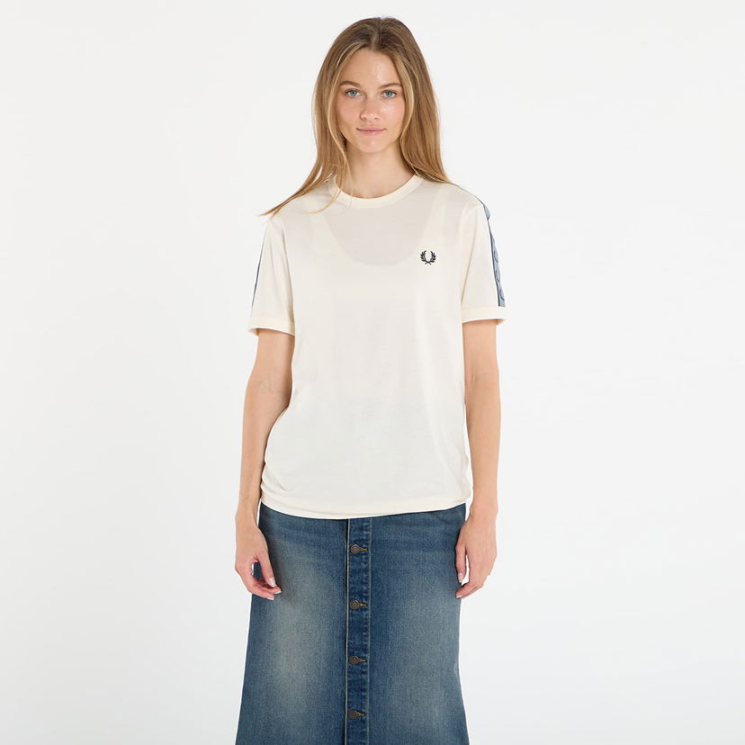 T-shirt Fred Perry Fred Perry Contrast Tape Ringer T-Shirt Hvid | M4613 729