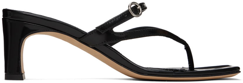 Tilbehør Aeyde Aeyde Giselle Heeled Thong Sandals Sort | A11-HS-GLIS55TB27-SS24-800-028
