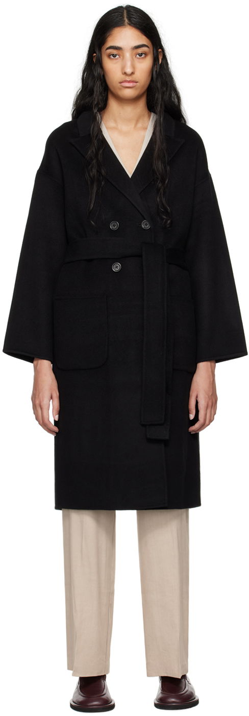 Frakker Anine Bing Dylan Double-Breasted Wool Coat Sort | A-01-4001-000, 0