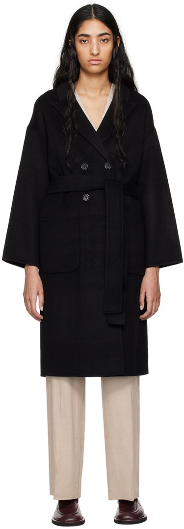 Frakker Anine Bing Dylan Double-Breasted Wool Coat Sort | A-01-4001-000, 0