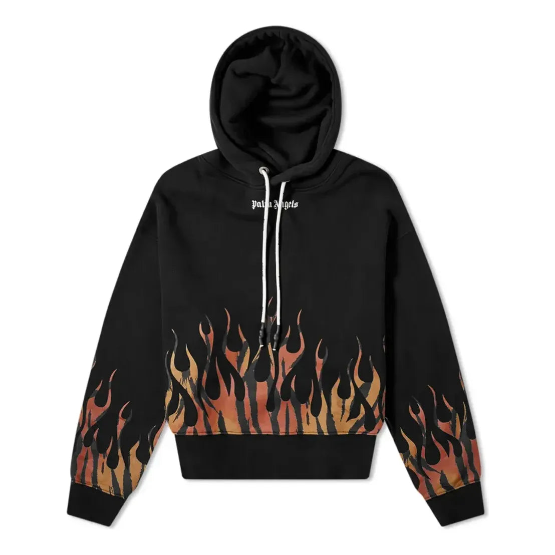 Sweatshirt Palm Angels Palm Angels Tiger Flames Popover Hoodie Sort | PMBB058E20FLE0011020, 0