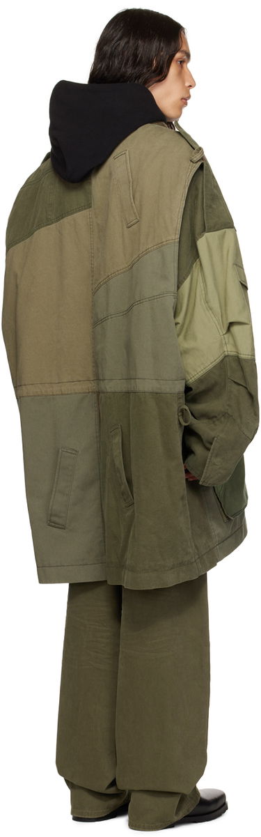 Parka We11done Paneled Jacket Grøn | WD-JP3-23-149-U-KK, 2