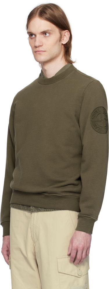 Sweater Stone Island Stone Island Cotton Fleece Sweatshirt Grøn | K1S15 6100026 S0122, 3