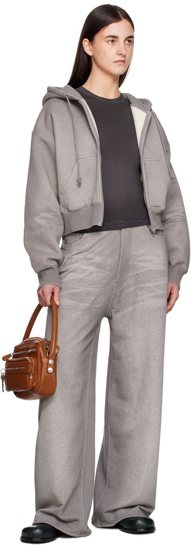 Sweatshirt Acne Studios Acne Studios Cropped Zip Hoodie Grå | AI0159-, 3
