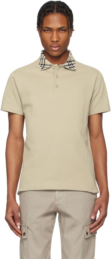 Polo skjorte Burberry Burberry Check Collar Cotton Polo Beige | 8103866, 0