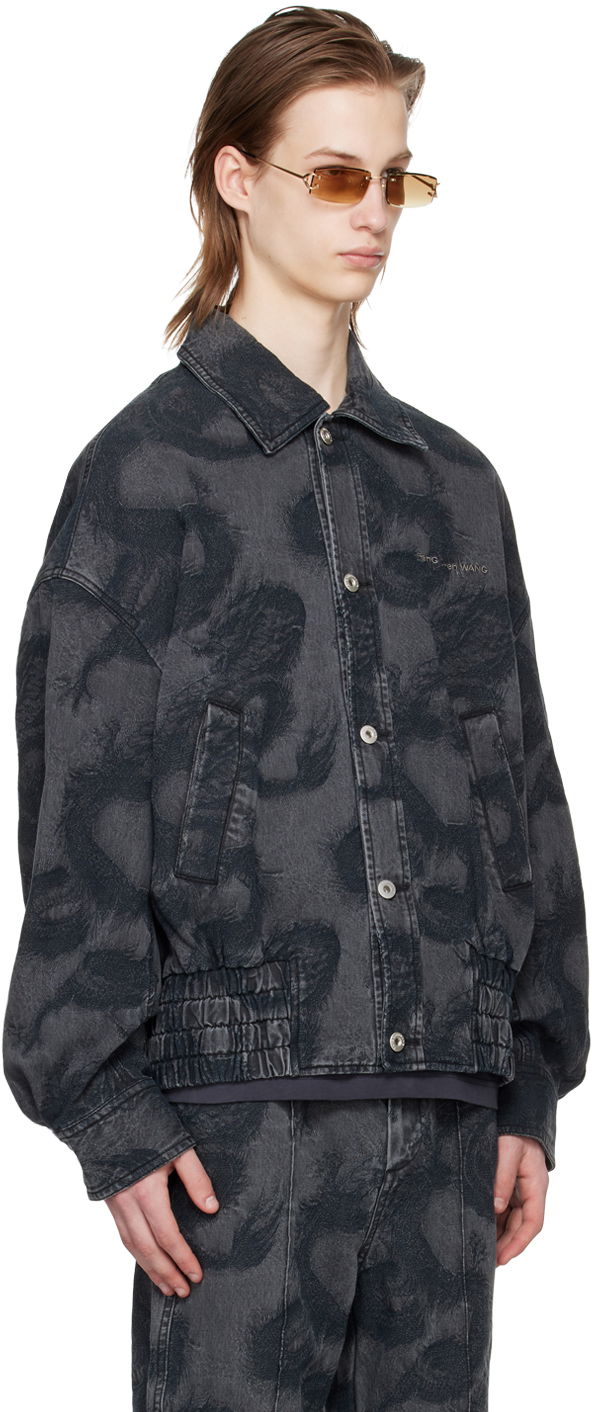 Jakke Feng Chen Wang Feng Chen Wang Dragon Print Denim Jacket Grå | FUS17JK11, 1