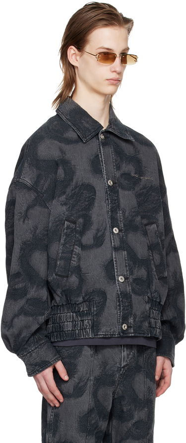 Jakke Feng Chen Wang Feng Chen Wang Dragon Print Denim Jacket Grå | FUS17JK11, 1