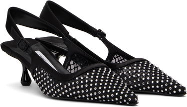 Sneakers og sko Jimmy Choo Jimmy Choo Amel 50 Crystal Slingback Heels Sort | AMEL 50 QHS, 3