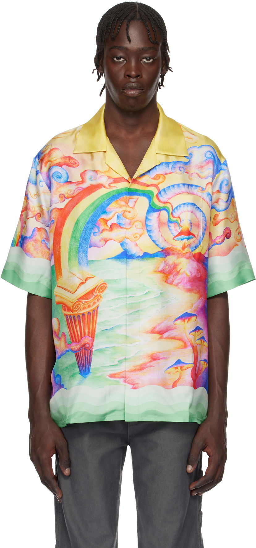 Skjorte Casablanca Silk Shirt Nature's Teacher Flerfarvet | U-MPS25-SH-003-04
