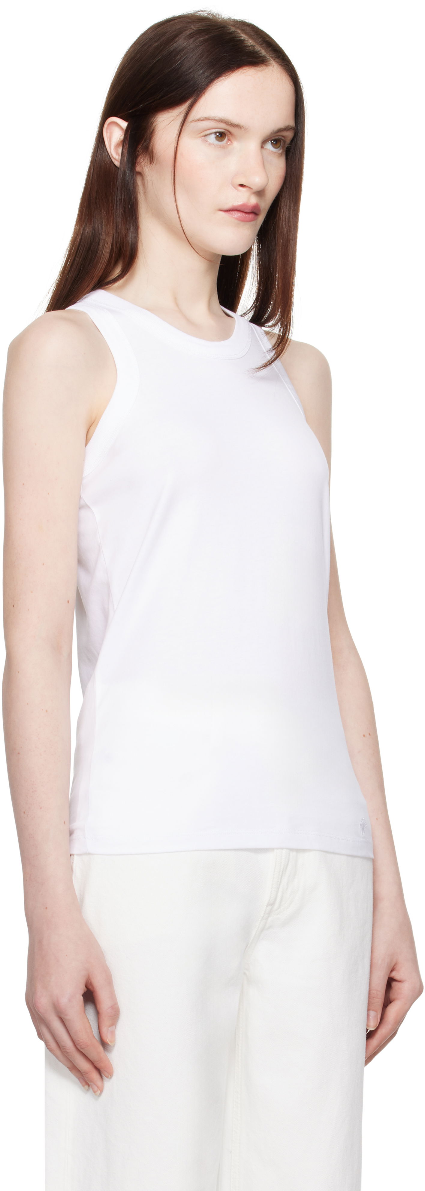 Tanktop Loulou de Saison Loulou de Saison Poso Tank Top Hvid | POSO, 1