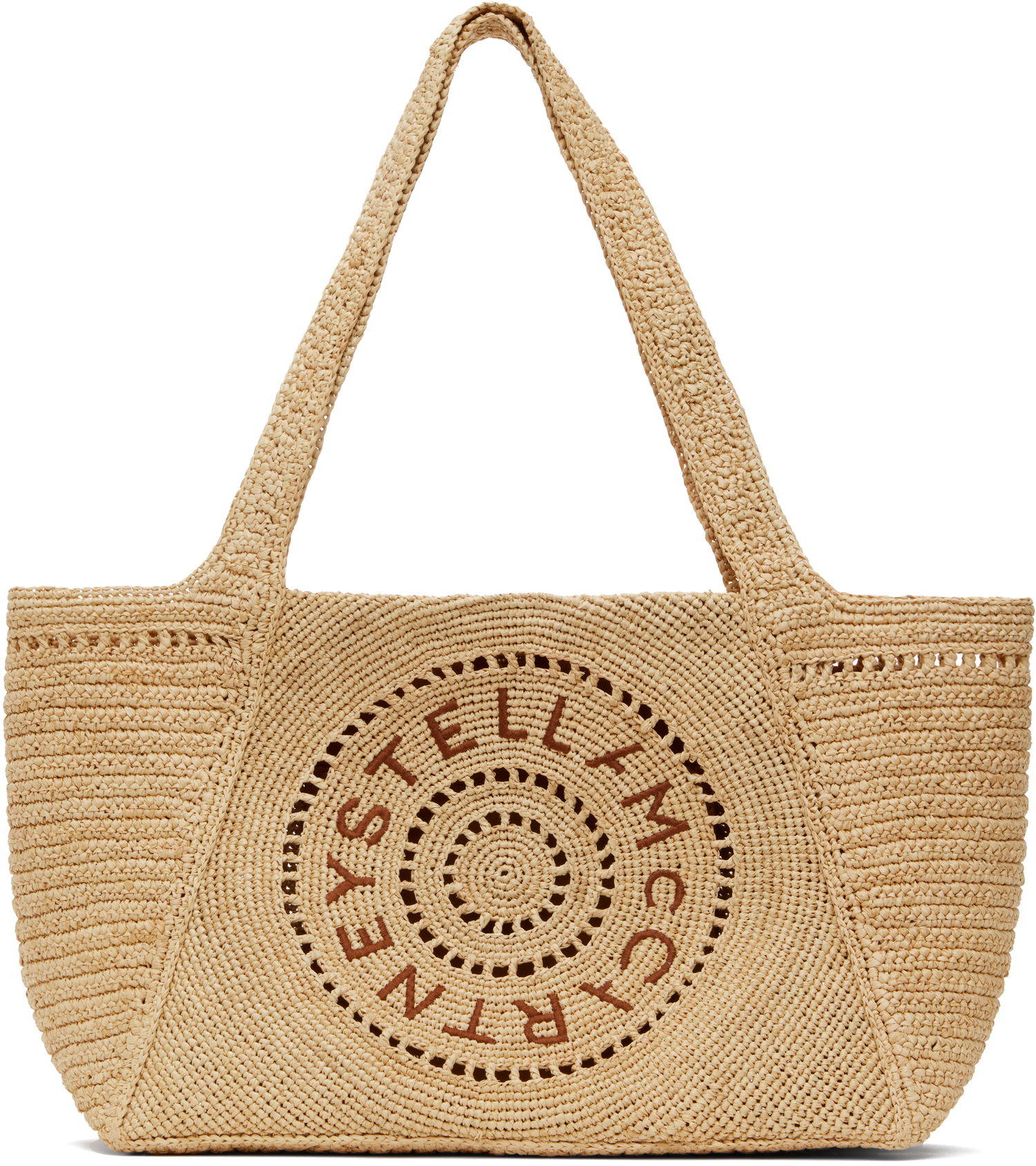 Mulepose Stella McCartney Stella McCartney Logo Raffia Medium Tote Beige | 7B0107WP0375, 0
