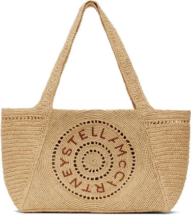 Mulepose Stella McCartney Stella McCartney Logo Raffia Medium Tote Beige | 7B0107WP0375, 0
