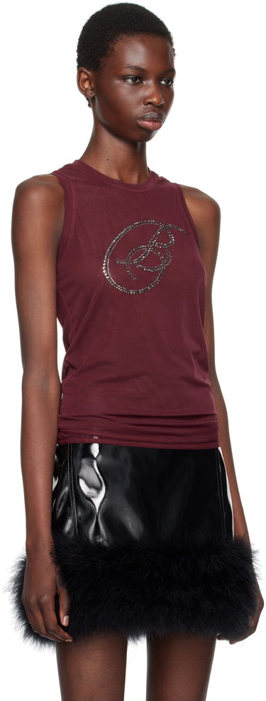 Tanktop Blumarine Blumarine Rhinestone Monogram Tank Top Sort | A422T073A, 4