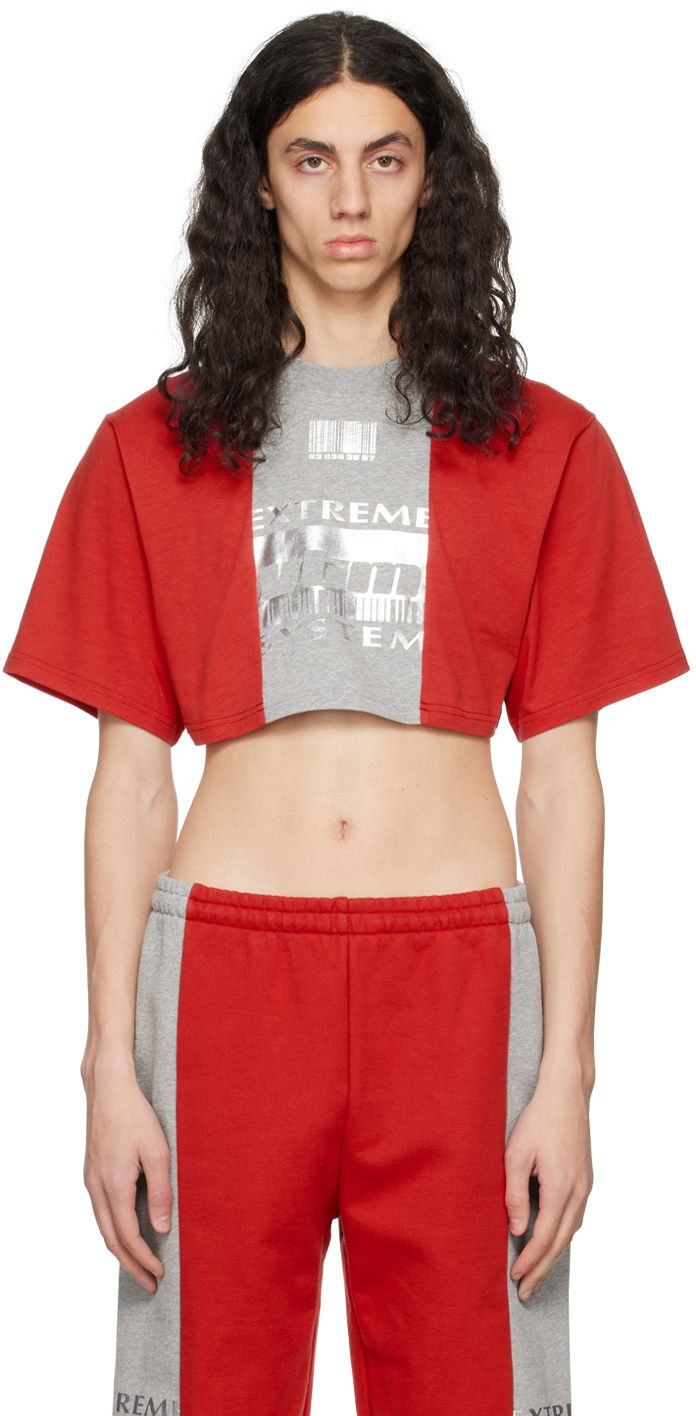 Crop top VETEMENTS 'Extreme System' Crop T-Shirt Rød | VL16TR600R