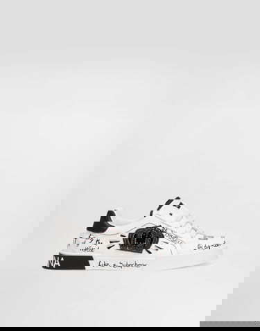 Sneakers og sko Dolce & Gabbana Dolce & Gabbana Portofino Light Printed Calfskin Hvid | DA5312A3A17HWF57, 0