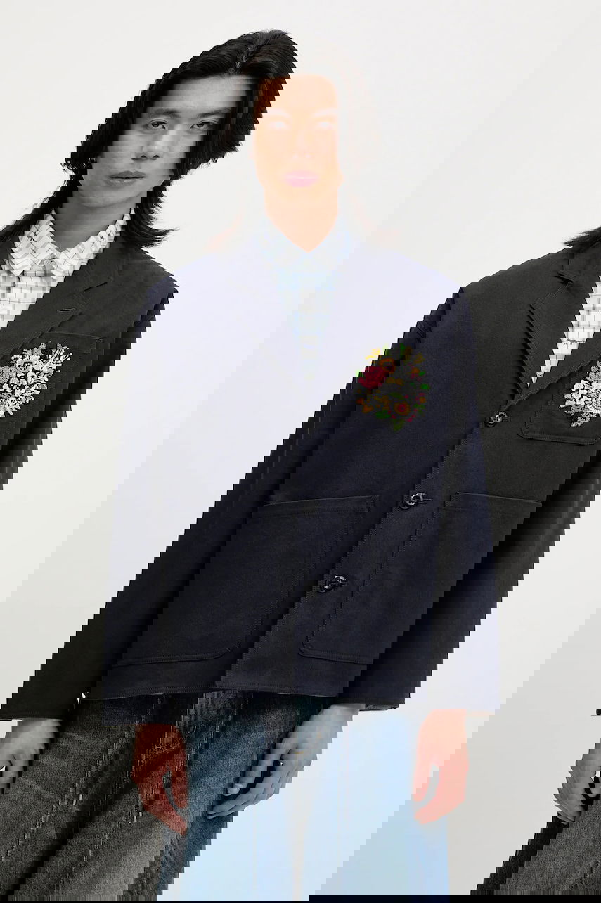 Jakke KENZO Kenzo Embroidered Flower Chore Jacket Mørkeblå | FF55VE2319GV.79, 0