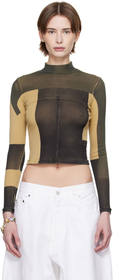Crop top Eckhaus Latta Eckhaus Latta Lapped Baby Crop Top Brun | 305-EL-PS25-R -, 0
