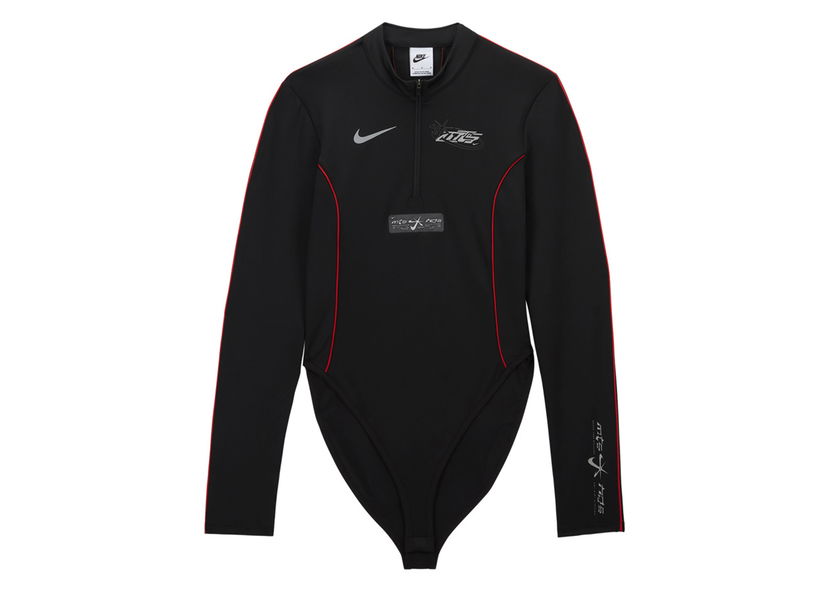 Krop Nike Long-Sleeve Bodysuit Sort | FZ0469-010