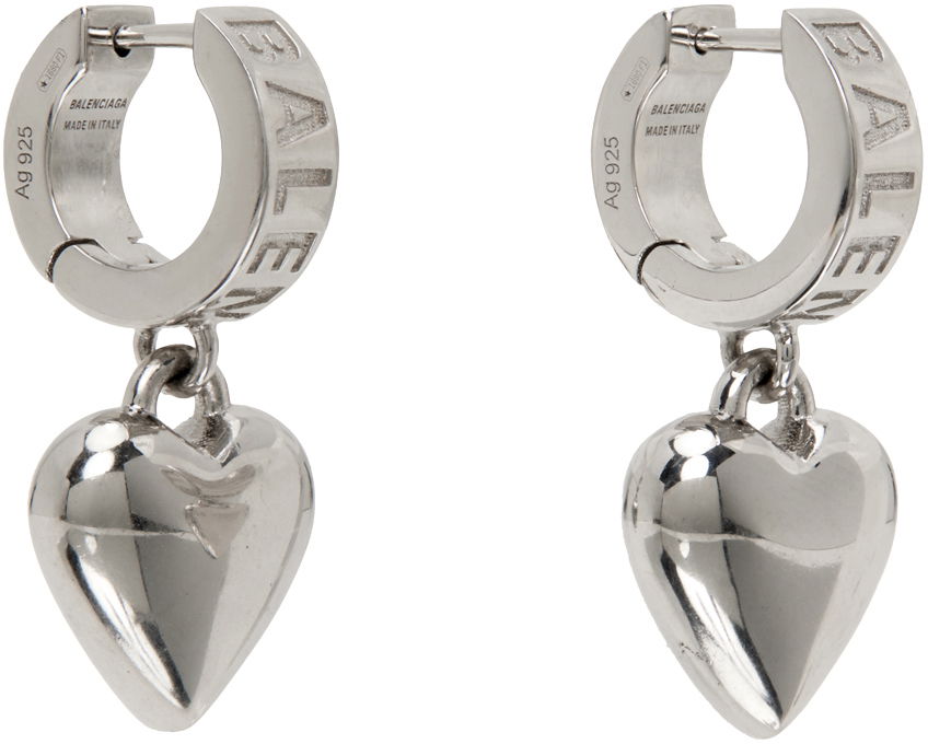 Øreringe Balenciaga Sharp Heart Earrings Grå | 766336 J8300, 1