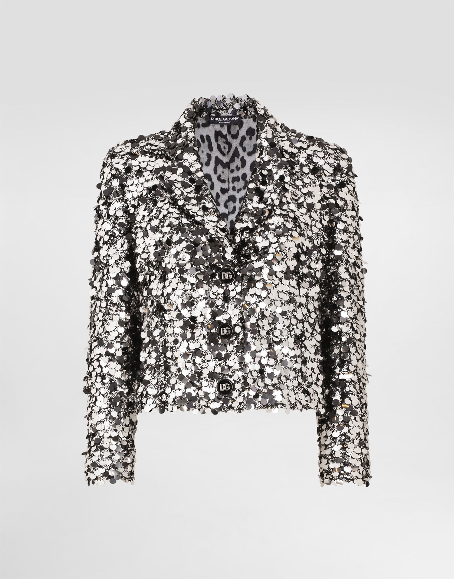 Jakke Dolce & Gabbana Short Sequin Embellished Jacket Metalisk | F27DHTFLSJ8S0998, 0