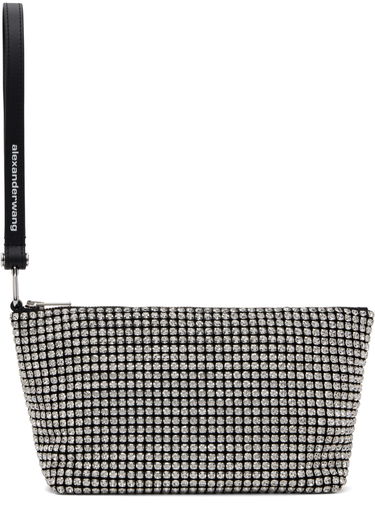 Håndtaske Alexander Wang Alexander Wang Heiress Crystal-Embellished Wristlet Pouch Sort | 70424N13M, 0