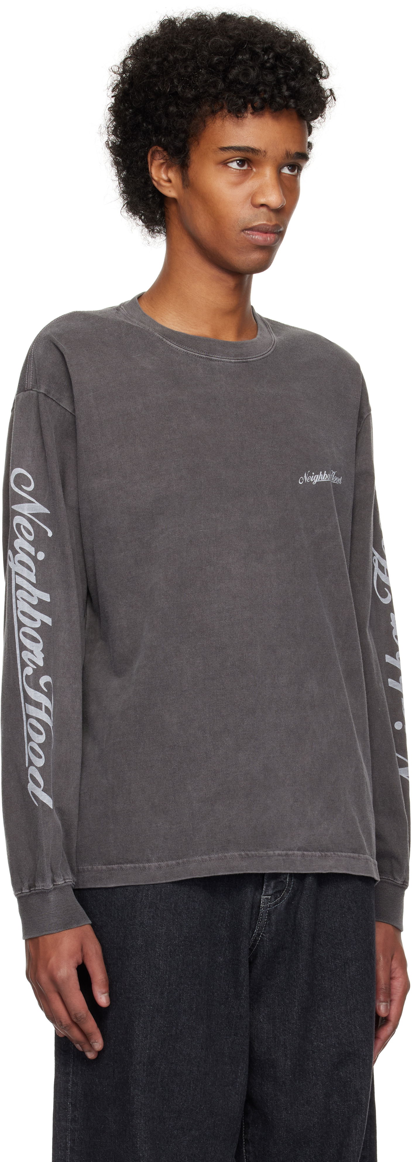 T-shirt Neighborhood Neighborhood NH LS-12 Long Sleeve T-Shirt Grå | 242PCNH-LT12, 1