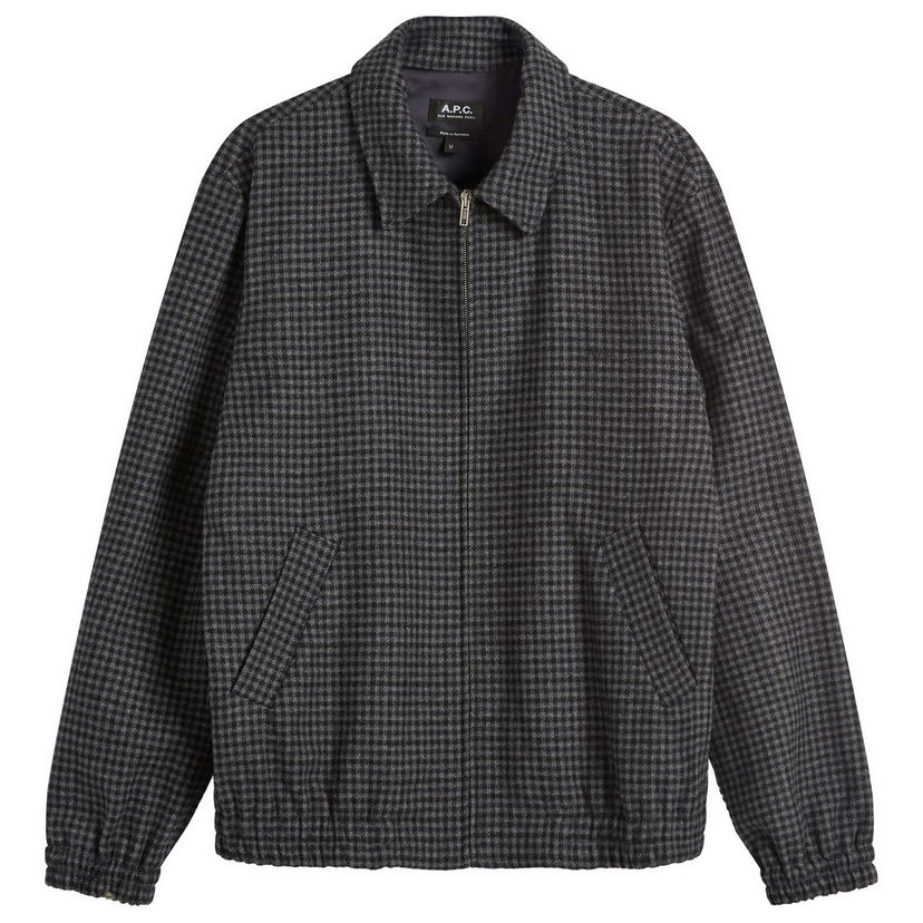 Jakke A.P.C. A.P.C. Gilbert Houndstooth Check Wool Jacket Grå | WOARZ-M32018-LAD