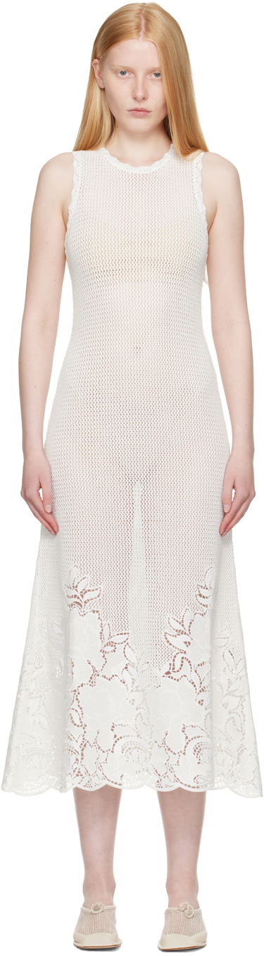 Kjole Erdem Erdem Sleeveless Midi Dress Hvid | VC25_KD2_IVOSCK, 0